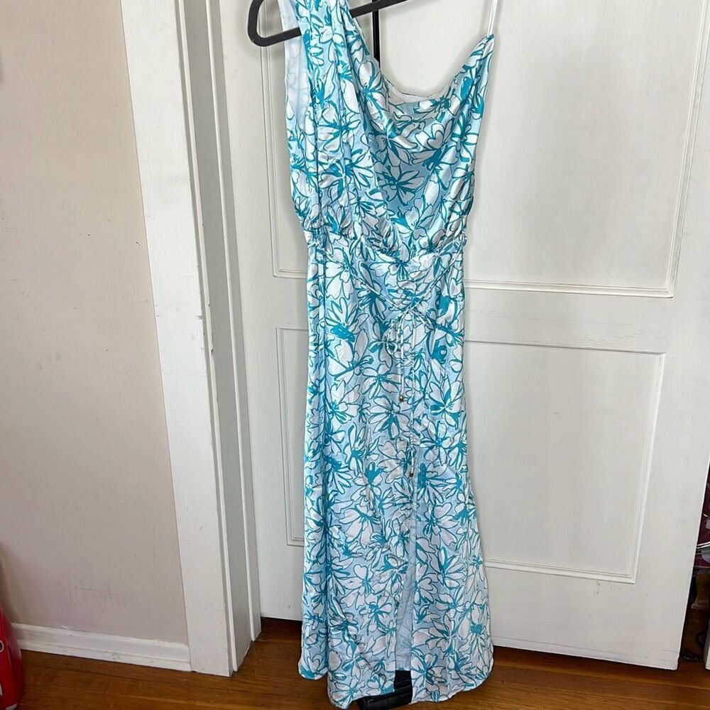 Petal & Pup CAMDEN OFF SHOULDER MAXI DRESS - BLUE FLORAL Nwot Medium